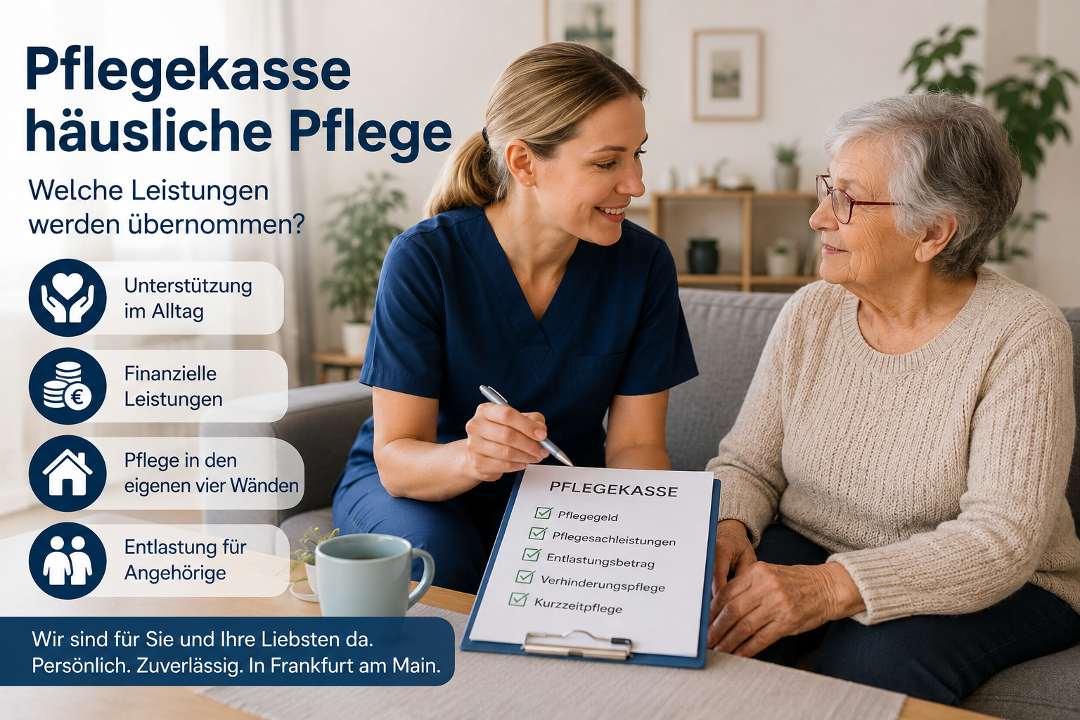 Pflegekasse und häusliche Pflege in Frankfurt am Main
